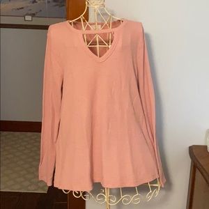 Anthropologie Waffle Knit Swing Top